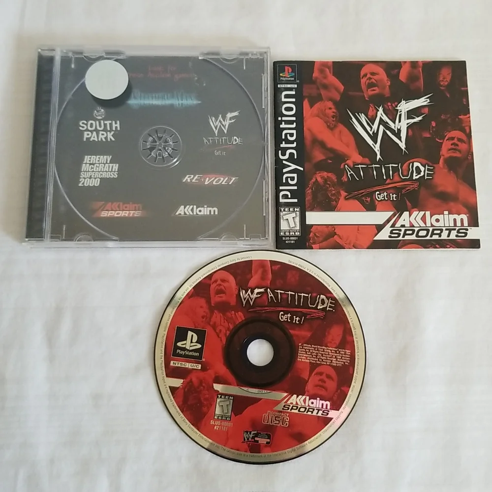 WF Attitude Get It Black Label PS1 Sony Playstation Complete Tested